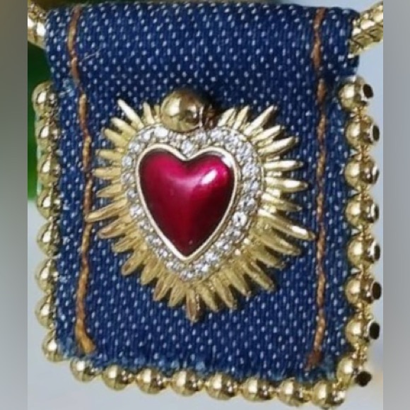 “Bursting Sacred Heart” of Jesus Immaculate Mary Catholic Ruby Red Jean Bracelet - Picture 8 of 16
